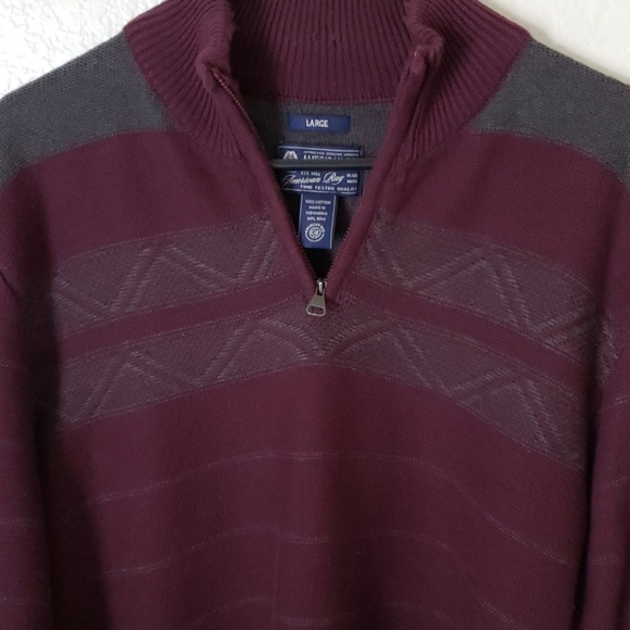 Burgundy with Gray sweater - Picture 2 of 3